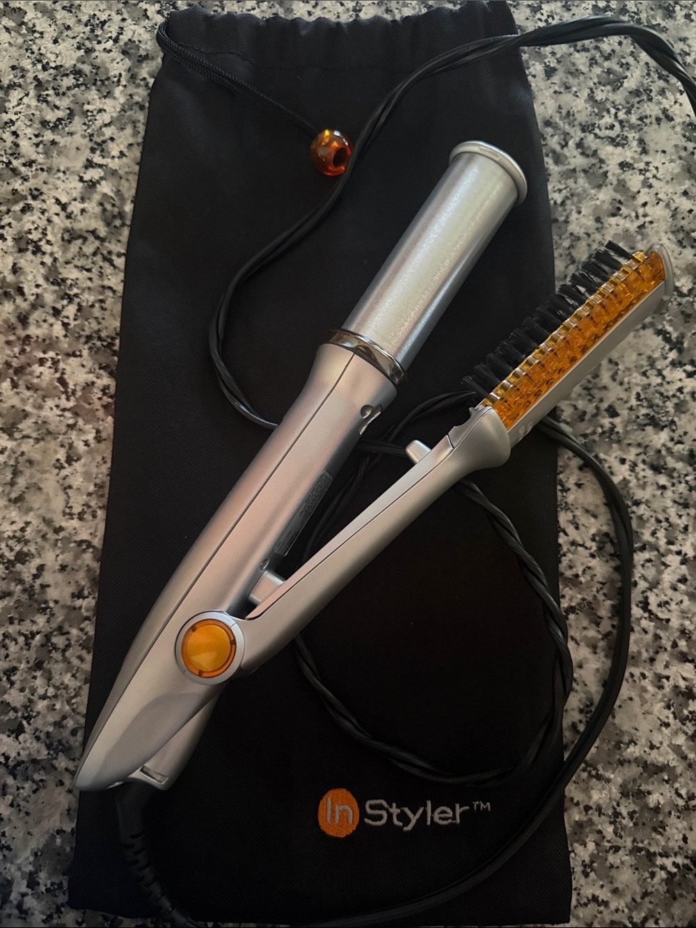 InStyler Silver and Amber 2-in-1 Styling Iron - Silver/Amber